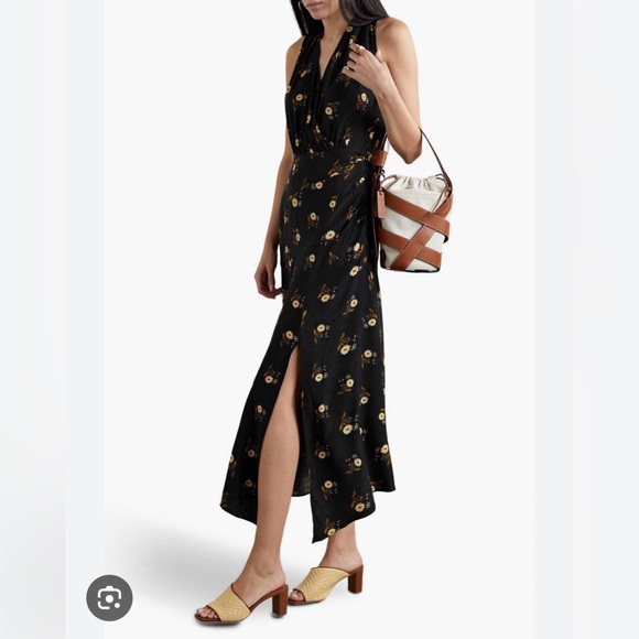 NEW Veronica Beard Wixson Silk Blend Floral Midi Dress Asymmetrical Hem - Picture 5 of 12
